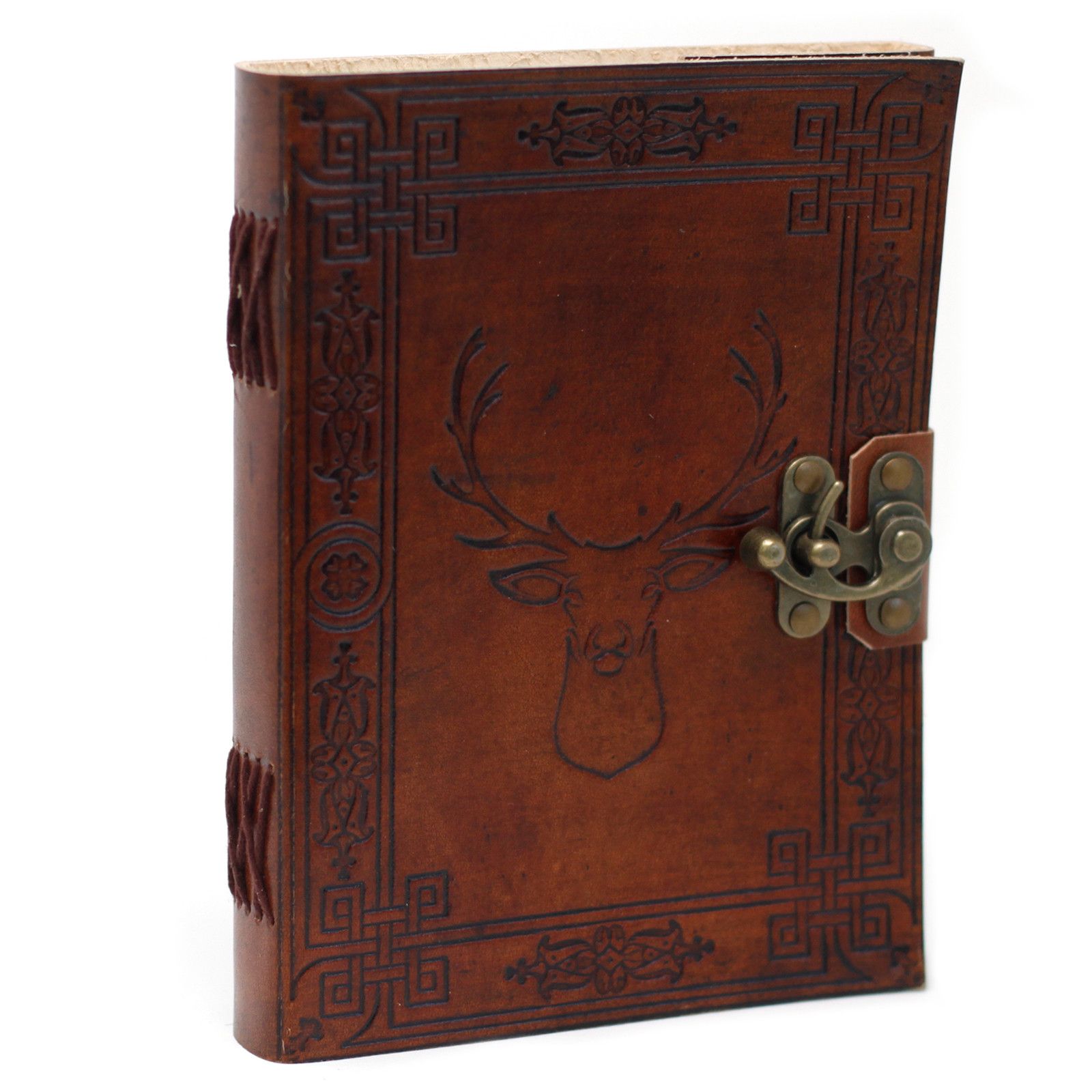 bG9jYWw6Ly9tZWRpYS85Ry8yRS82MFIzMEMxRzZNVjMyRTlHLzdkYWE0OTAyLmpwZWc-1.jpg Leather Stag Notebook (6x8") - Image 1