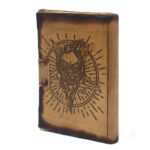 Leather Pentagon & Skull with Burns Detail Notebook (7x5") - Image 6