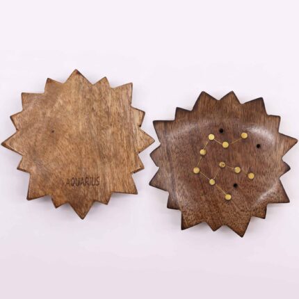 Engraved and Brass Zodiac Sign Incense Burner - Sun