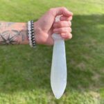 Selenite Lrg Ritual Knife - Spiral (25cm) - Image 5
