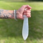 Selenite Lrg Ritual Knife - Spiral (25cm) - Image 6