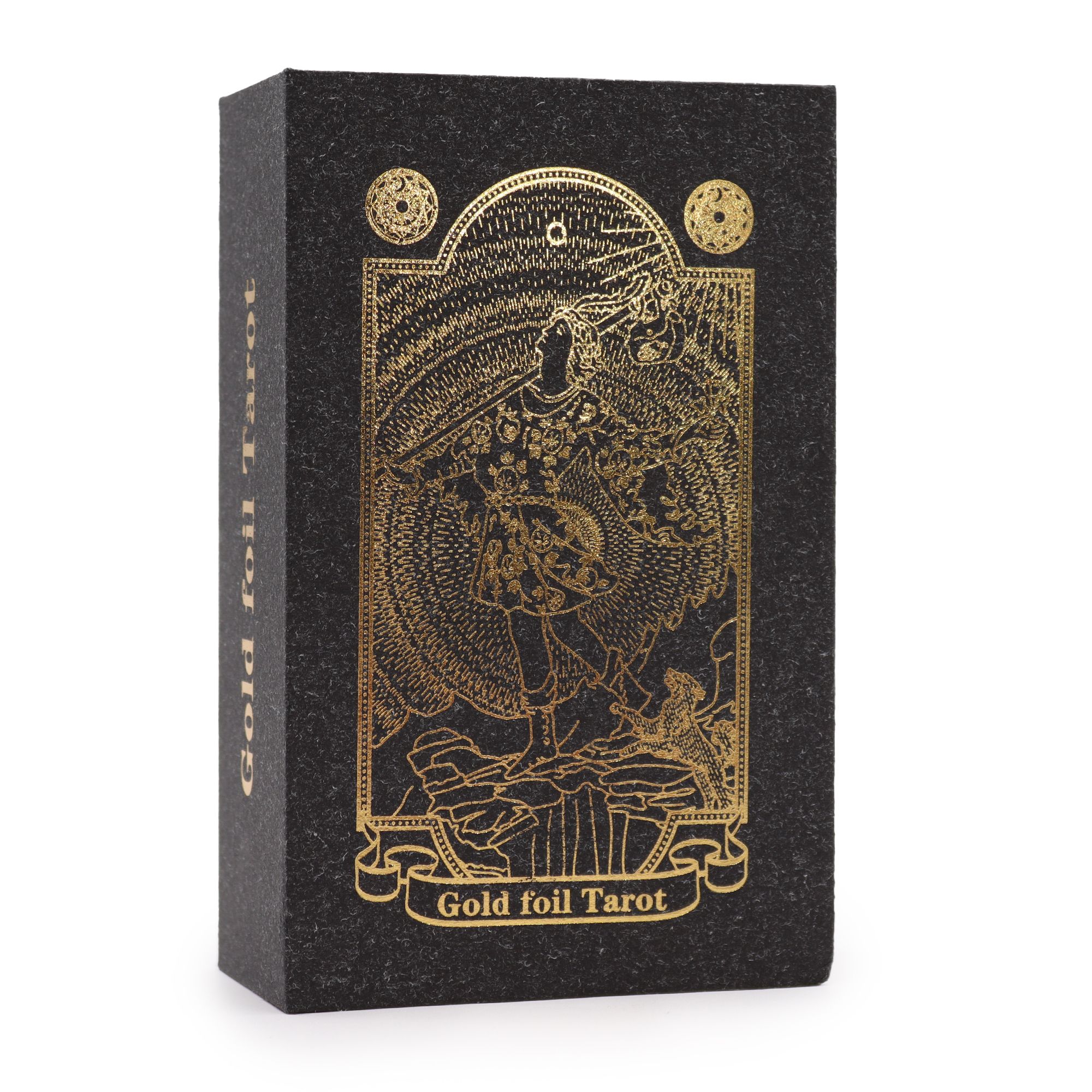 bG9jYWw6Ly9tZWRpYS85TS80RS82MFIzMEMxSDc0UjM0RTlNLzE5MGZhZTI4LmpwZWc-2.jpg Gold Foil Tarot Set with Book - Gift Box - Image 1