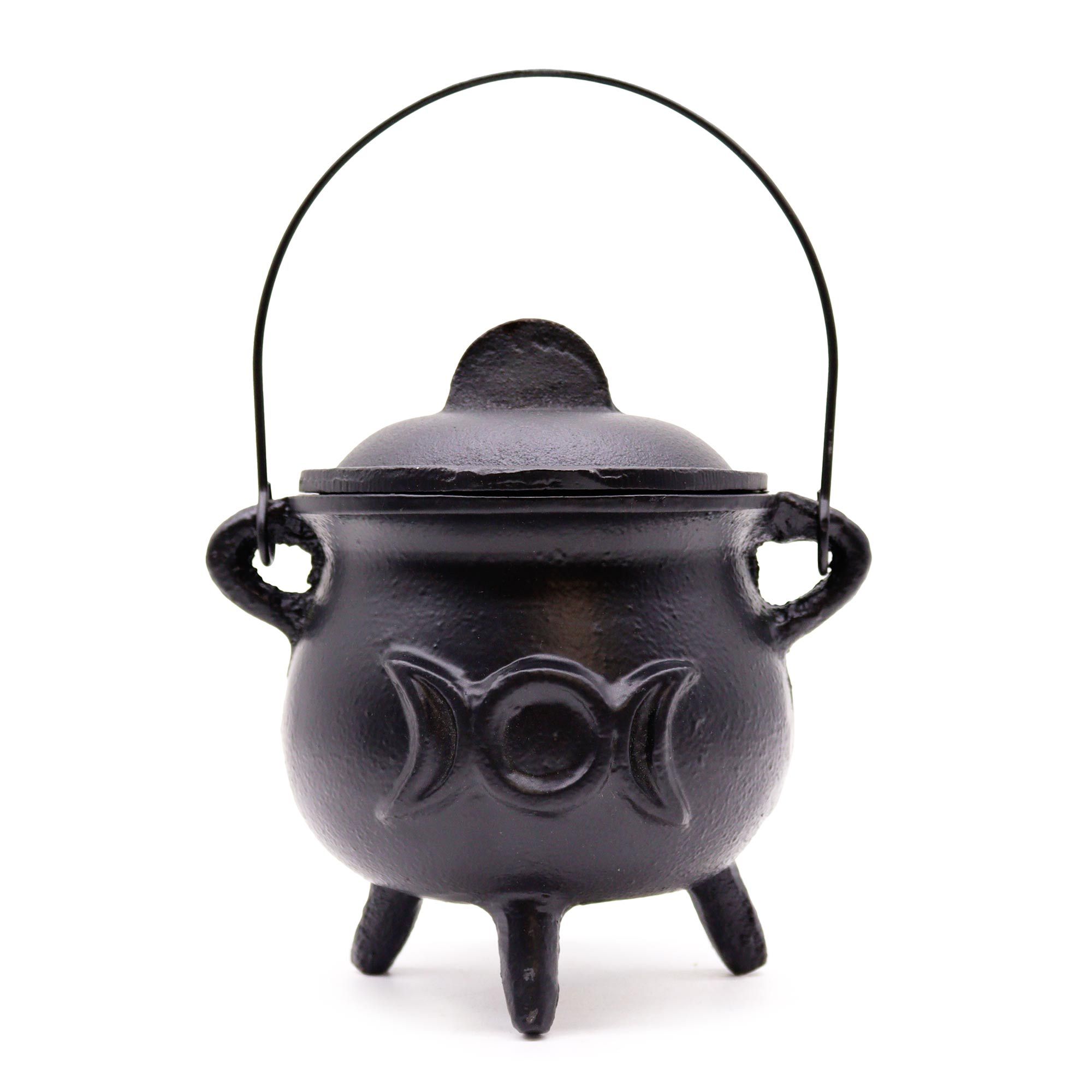 bG9jYWw6Ly9tZWRpYS85Ti9HRS82MFIzMEMxRzZXU0tHRTlOLzM5ZWU3MTcxLmpwZWc-1.jpg Lrg Cast Iron Cauldron with Triple Moon 12x15cm - Image 1