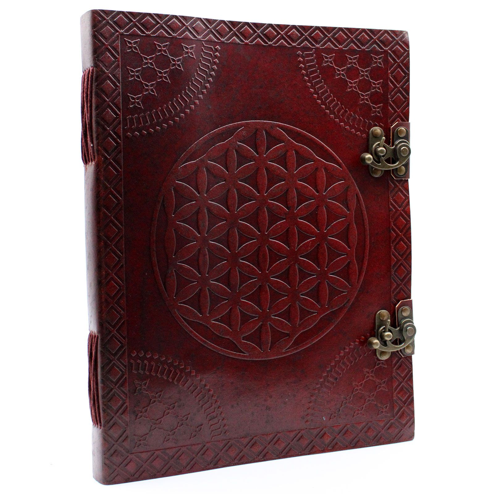 bG9jYWw6Ly9tZWRpYS85Ti9KQy82MFIzMEMxRzZNV0tKQzlOLzUwOTYwMDc4LmpwZWc-2.jpg Huge Flower of Life Leather Book 10x13 (200 pages) - Image 1