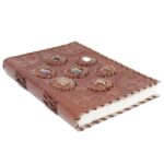 Leather Chakra Stone Notebook (6x9") - Image 2