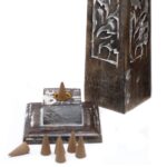 Tapered Incense Tower Washed Des2 - Mango Wood - Image 3