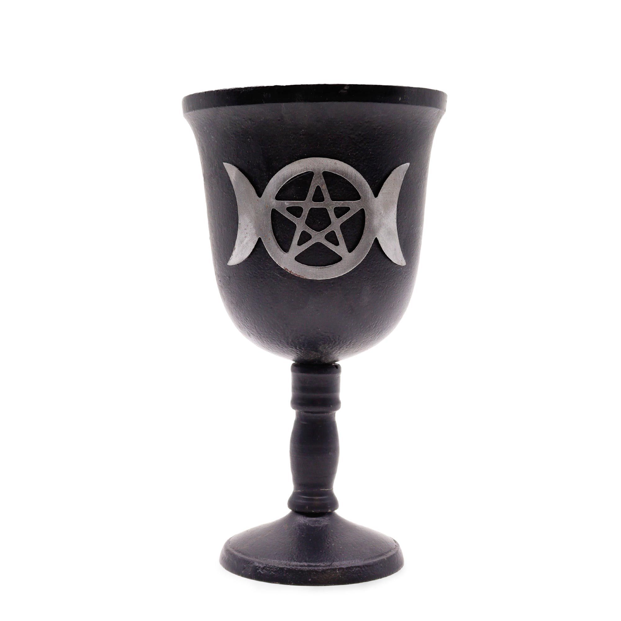 bG9jYWw6Ly9tZWRpYS85Ui9HRS82MFIzMEMxRzZXU0tHRTlSLzFlOGQ5NzZkLmpwZWc-1.jpg Iron Ritual Goblet - Triple Moon - 20x11cm - Image 1
