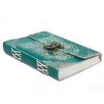 Leather Green Peace with Lock Notebook (7x5") - Image 10