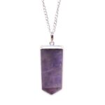 Gemstone Flat Pencil Pendant - Amethyst - Image 7