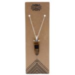 Gemstone Flat Pencil Pendant - Tiger Eye - Image 2
