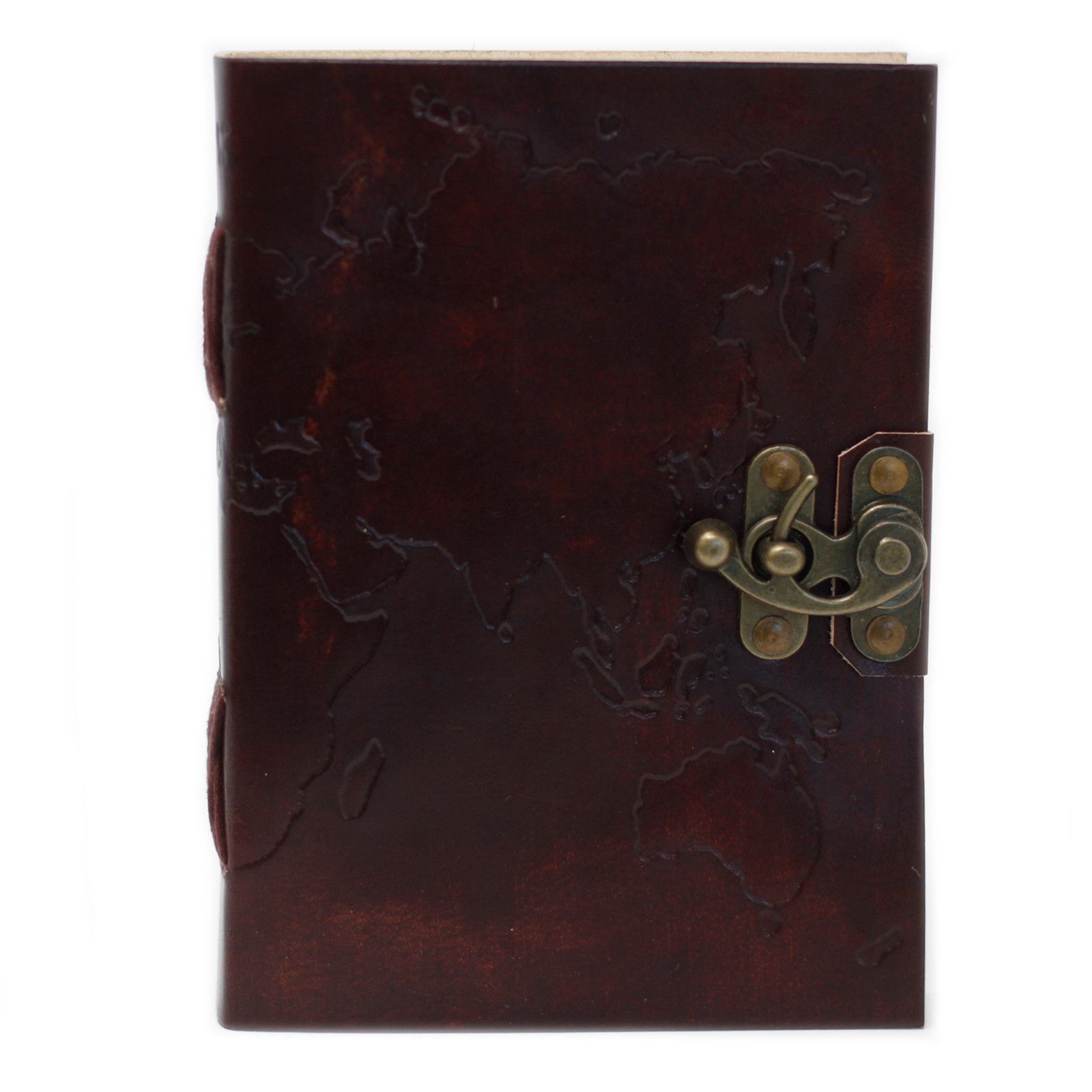 bG9jYWw6Ly9tZWRpYS8xSi80Qy82MFIzMEMxRzZNVjM0QzFKLzU4MjNjYzlhLmpwZWc-2.jpg Leather World Map & Stitching Notebook (7x5") - Image 1