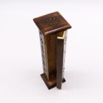 Square Incense Tower - Brass inlay - Mango Wood - Image 4
