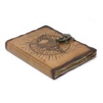 Leather Pentagon & Skull with Burns Detail Notebook (7x5") - Image 2