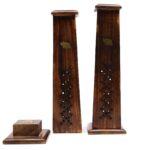 Box of 2 Tapered Incense Tower - Mango Wood - Image 2