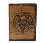 Leather Pentagon & Skull with Burns Detail Notebook (7x5") - Image 4