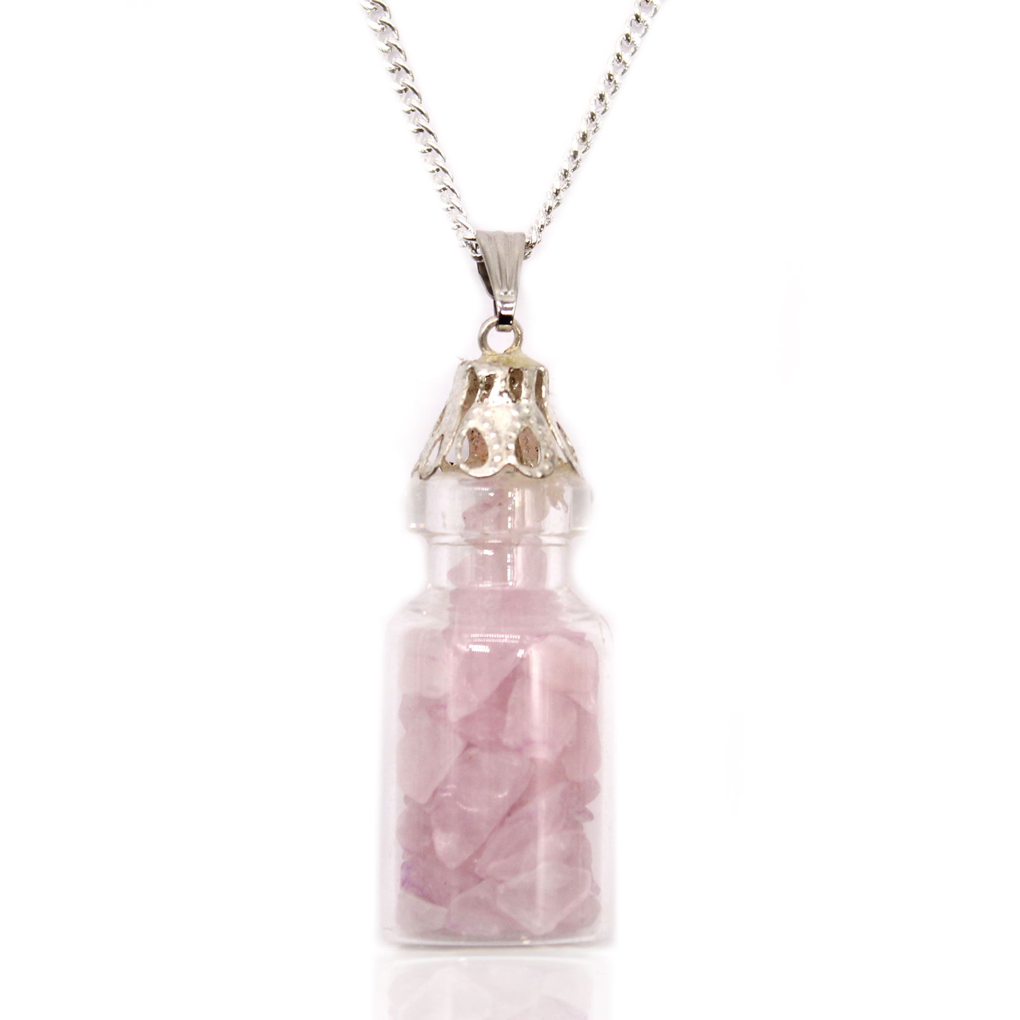 bG9jYWw6Ly9tZWRpYS8xUi84RS82MFIzMEMxRzZSVks4RTFSLzIzMzZhMWNiLmpwZWc-1.jpg Bottled Gemstones Necklace - Rose Quartz - Image 1