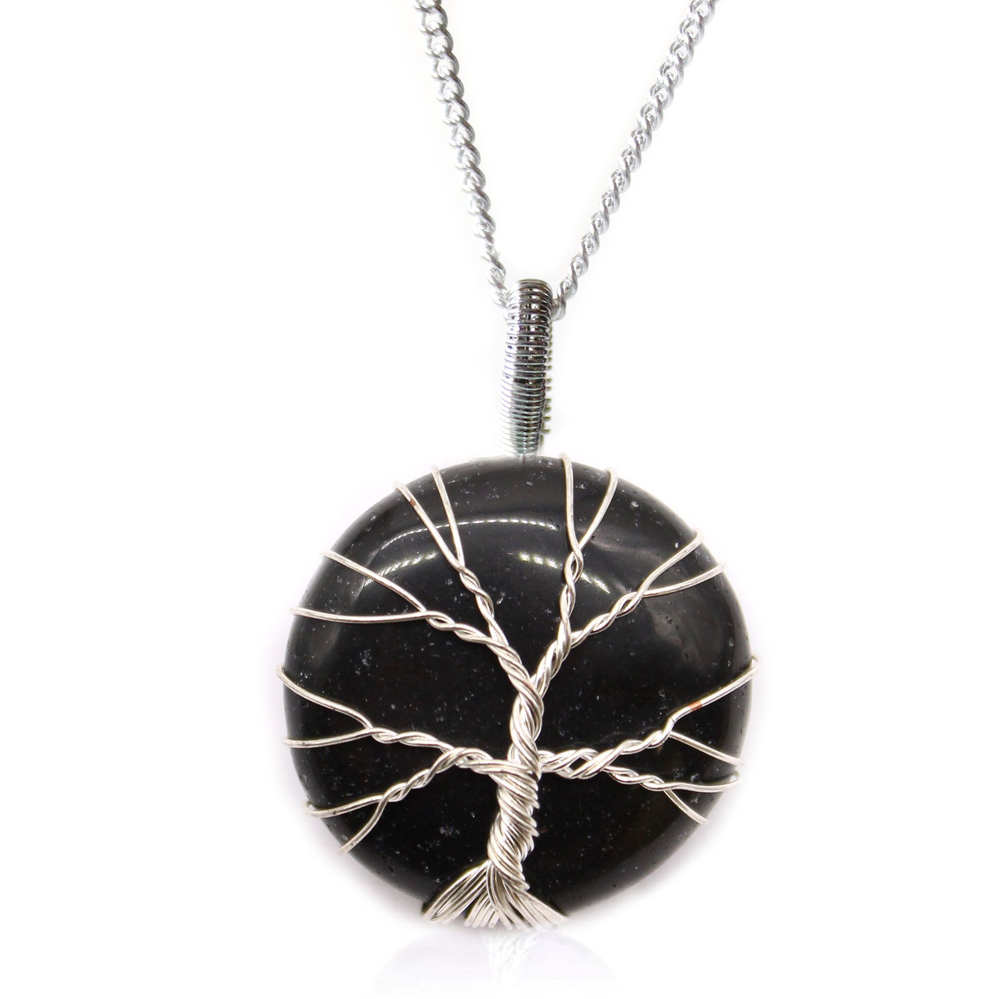 bG9jYWw6Ly9tZWRpYS9IRy84RC82MFIzMEMxRzZSVks4REhHL2UzZjczZDdmLmpwZWc-1.jpg Tree of Life Gemstone Necklace - Black Onyx - Image 1