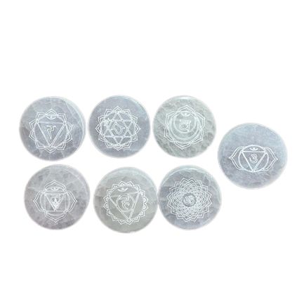 bG9jYWw6Ly9tZWRpYS9ISC9FRC82MFIzMEMxRzZSVEtFREhILzJmMjc3YWZlLmpwZWc-1.jpg Chakra Set of 7 Charging Plates - Image 1