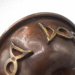 Antique Copper Ritual Bowl with Triple Moon 8x4cm - Image 2