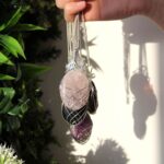 Swirl Wrapped Gemstone Necklace - Rose Quartz - Image 2