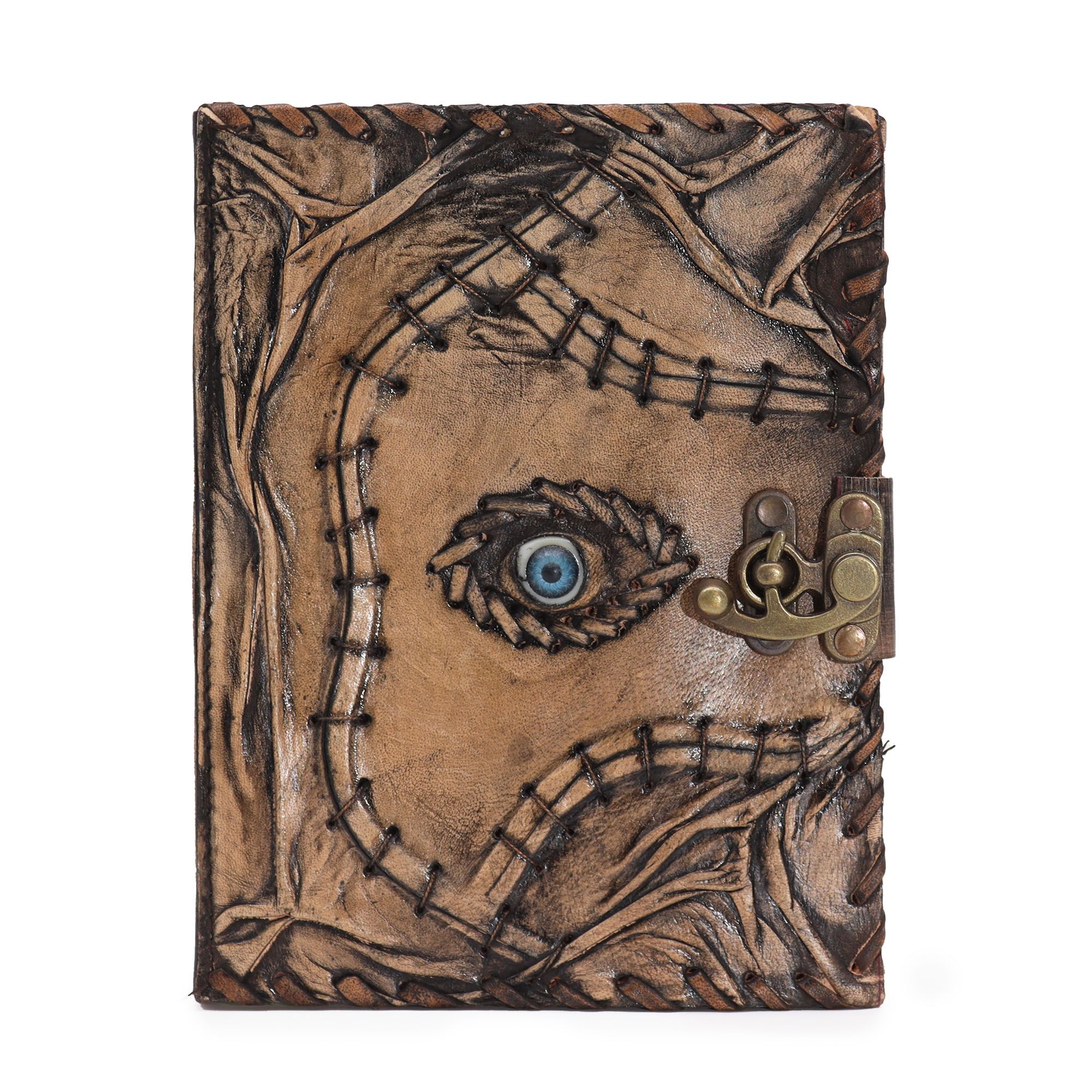 bG9jYWw6Ly9tZWRpYS9ISy9DQy82MFIzMEMxRzZXVDNDQ0hLL2U3MDg4ZDY3LmpwZWc-1.jpg Brown Tan Book - Evil Eye Decor - 160 Deckle Edges Pages - 20x15cm - Image 1