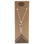 Gemstone Flat Pencil Pendant - Rock Quartz - Image 2