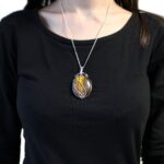 Swirl Wrapped Gemstone Necklace - Tiger Eye - Image 2