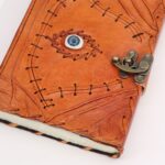 Light Brown Tan Book - Evil Eye Decor - 160 Deckle Edges Pages - 20x15cm - Image 2