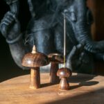 Set of 3 Mini Incense Mushrooms (8cm 7cm 6.5cm) - Image 2