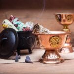 Antique Copper Ritual Chalice Triple Moon 10x8cm - Image 3