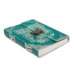 Leather Green Peace with Lock Notebook (7x5") - Image 2