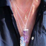 Gemstone Flat Pencil Pendant - Rock Quartz - Image 7