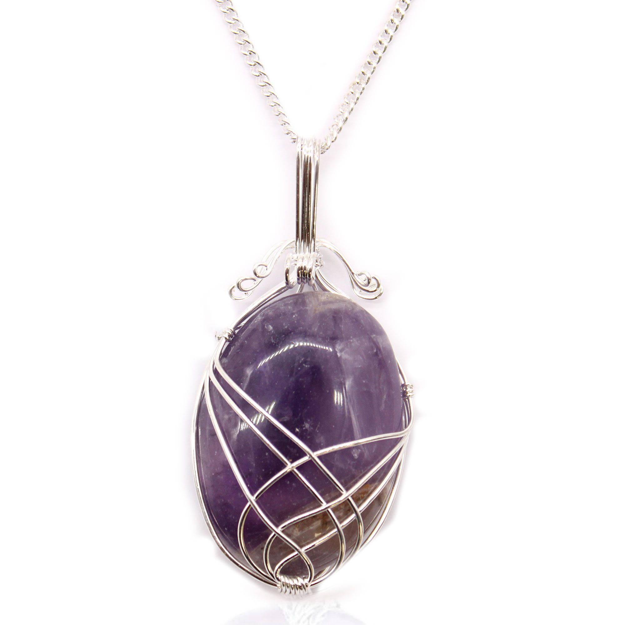 bG9jYWw6Ly9tZWRpYS9TSi84RC82MFIzMEMxRzZSVks4RFNKL2VmNmM1NGM4LmpwZWc-2.jpg Swirl Wrapped Gemstone Necklace - Amethyst - Image 1
