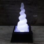 Selenite Spiral Unicorn Horn Tower - 10 cm - Image 3
