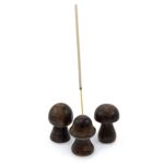 Set of 3 Mini Incense Mushrooms (8cm 7cm 6.5cm) - Image 3