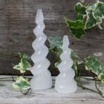 Selenite Spiral Unicorn Horn Tower - 10 cm - Image 5