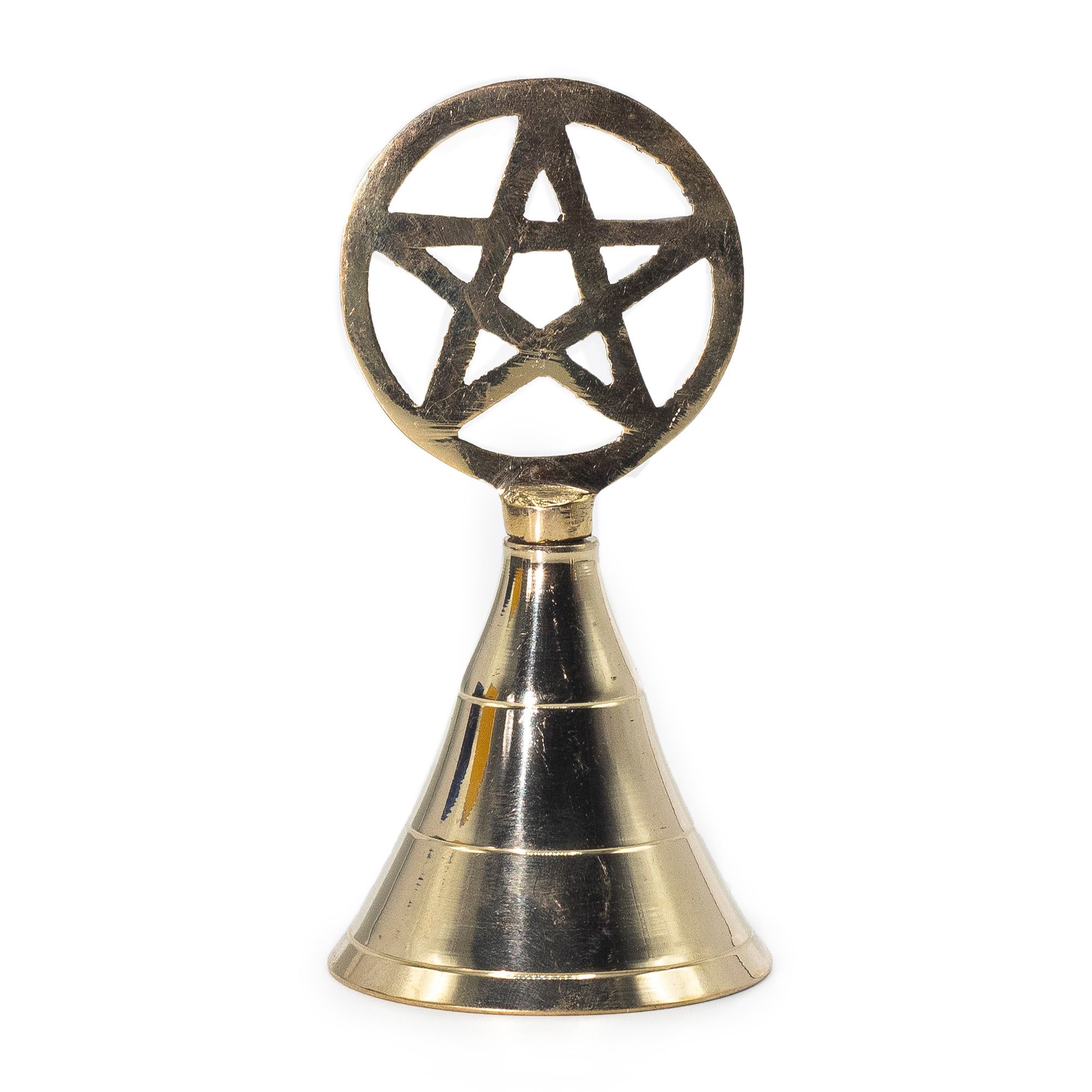 bG9jYWw6Ly9tZWRpYS9TTi84RC82MFIzMEMxSDc0V0s4RFNOLzQxZmNmMDEzLmpwZWc-1.jpg Altar Brass Bell - Pentagram - Image 1