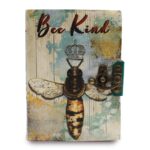 Leather "Bee Kind" Deckle-edge Notebook (7x5") - Image 4