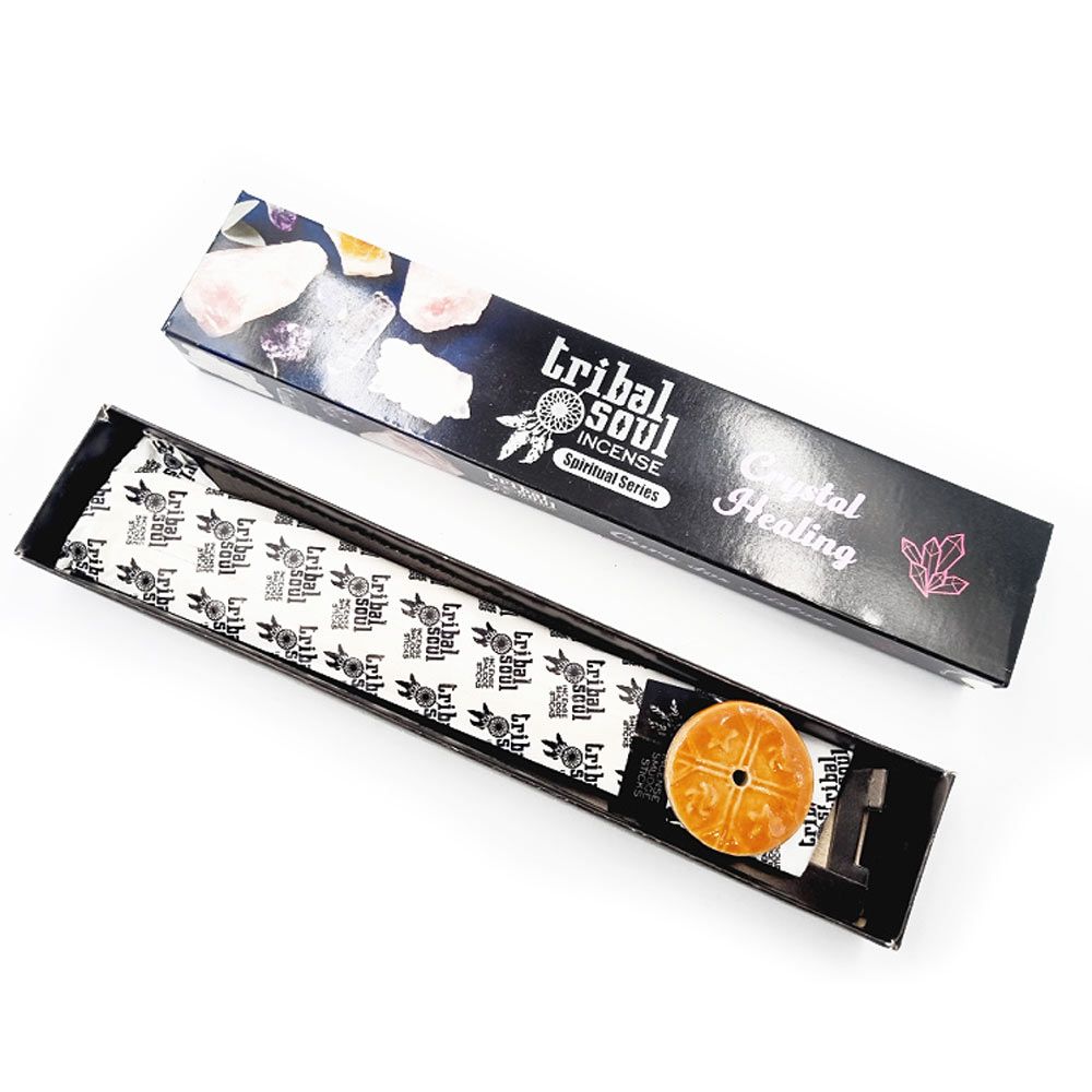 bG9jYWw6Ly9tZWRpYS9TTi9KQy82MFIzMEMxRzZSVzNKQ1NOL2E1M2ZlNGYwLmpwZWc-1.jpg Tribal Soul Spiritual Incense Sticks and Ceramic Holder - Crystal Healing - Image 1