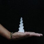 Selenite Spiral Unicorn Horn Tower - 10 cm - Image 4