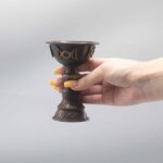 Antique Copper Ritual Goblet with Triple Moon 8x13cm - Image 3