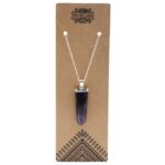 Gemstone Flat Pencil Pendant - Amethyst - Image 8