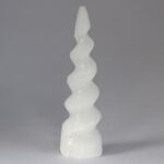 Selenite Spiral Unicorn Horn Tower - 15 cm - Image 5