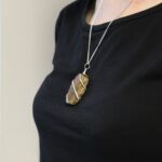 Cascade Wrapped Gemstone Necklace - Rough Tiger Eye - Image 3
