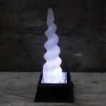 Selenite Spiral Unicorn Horn Tower - 15 cm - Image 2