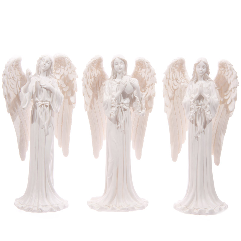 ANG115_001 Tall Elegant White Standing Angel Figurine - Image 1