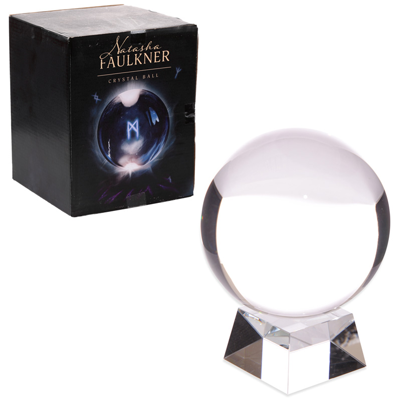 BALL04_001 Decorative Mystical 14cm Crystal Ball with Stand - Image 1
