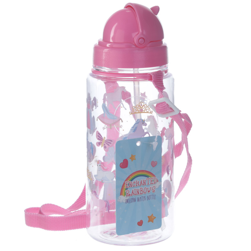 BOT09_001 Children's Water Bottle 450ml - Enchanted Rainbows Unicorn - Image 1