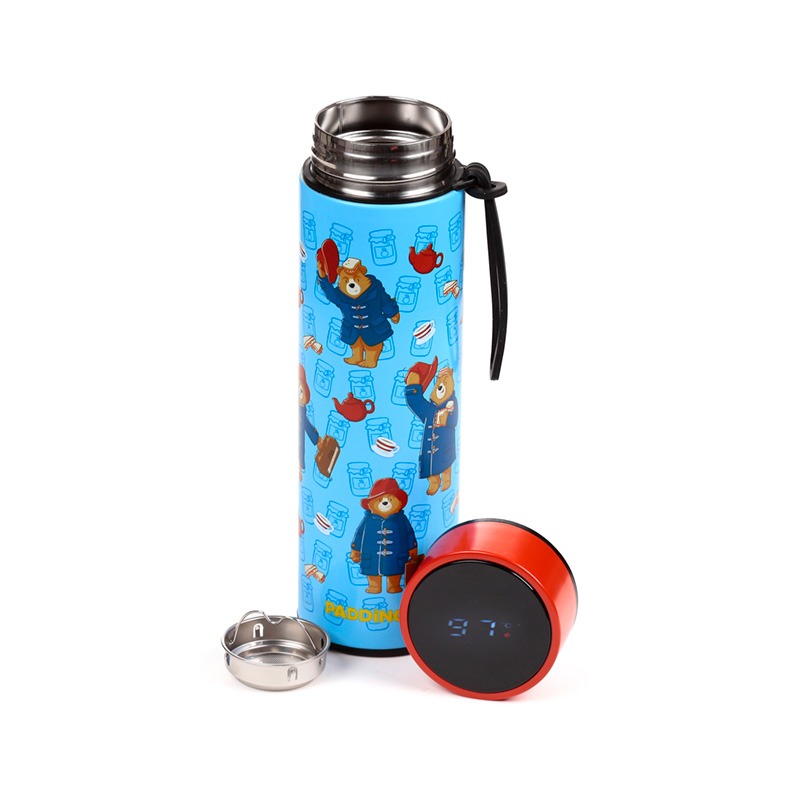 BOT342_001 Reusable Insulated Drinks Bottle Digital Thermometer - Paddington Bear - Image 1