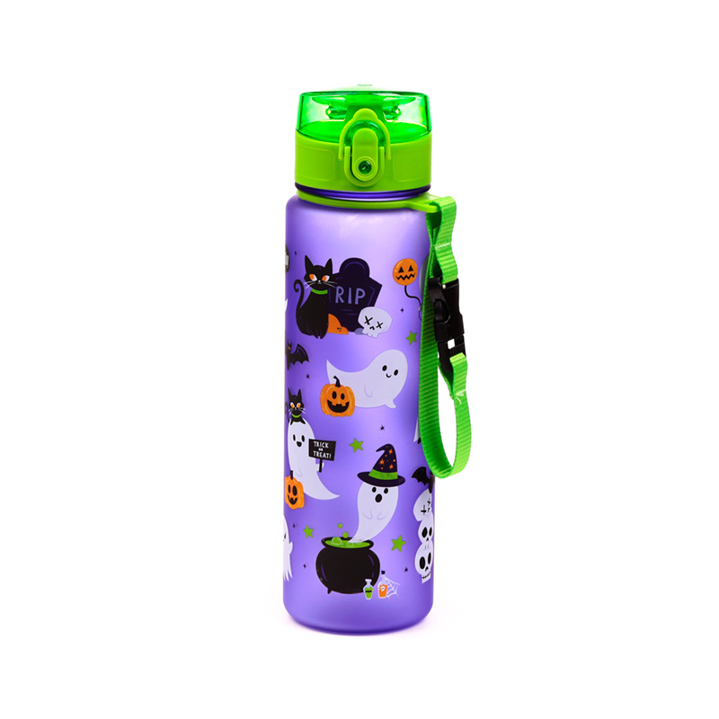 BOT370_001 600ml Shatterproof Pop Top Water Bottle - Spooky - Image 1